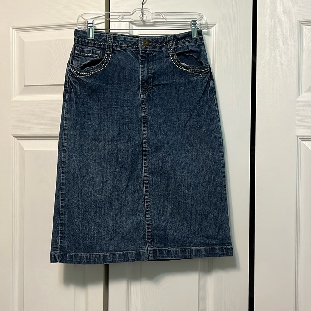 Cato denim midi skirt